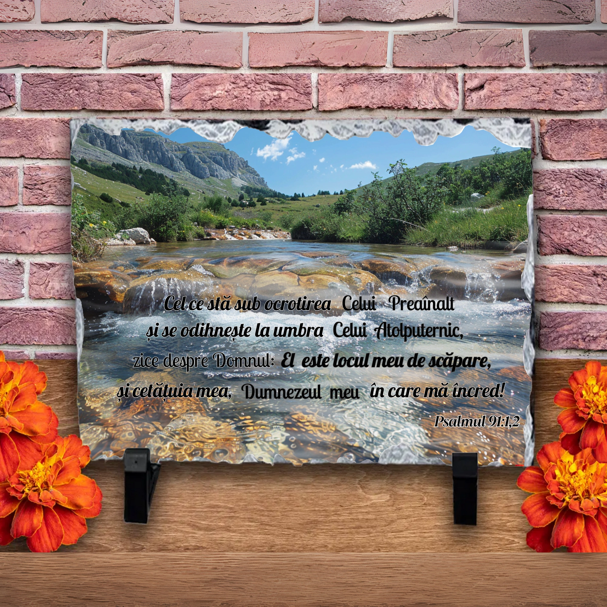 Placa ardezie, verset biblic - Psalmul 91:1,2